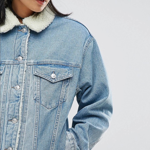 ASOS Fleece Jean jacket - Picture 3 of 4
